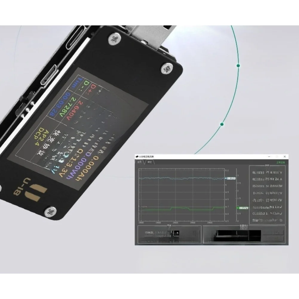 USB Power Meter with 1.77 inch TFT Display for Real Time Voltage Current Power Monitoring 4V to 24V 0A to 6.5A