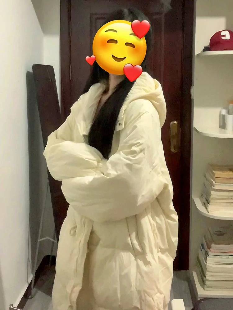 

Женское зимнее утепленное пальто из хлопка с пуховым наполнителем, на пуговицах, средней длины, в корейском стиле, свободного кроя, с длинными рукавами