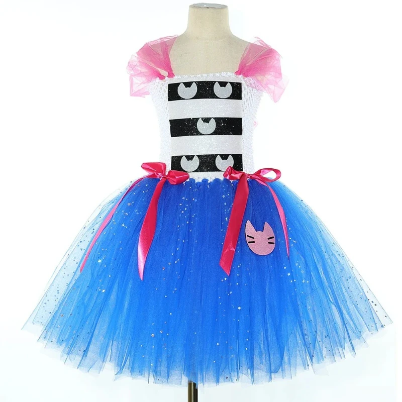 Royalbue Gabby Cat Costumes for Girls Rainbow Cartoon Animal Tutu Dress for Kids Birthday Halloween Outfit with Ears Hairbow