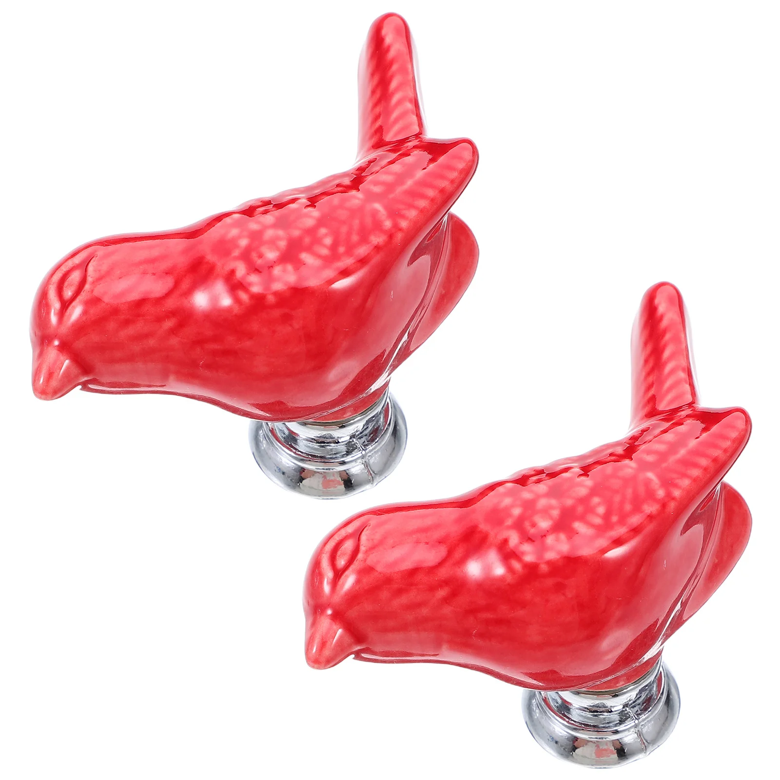 

2Pcs Ceramic Bird Shaped Drawer Knobs Red Dresser Pull Handles Nursery Kids Room Kitchen Furniture Closet Cupboard Wardrobe