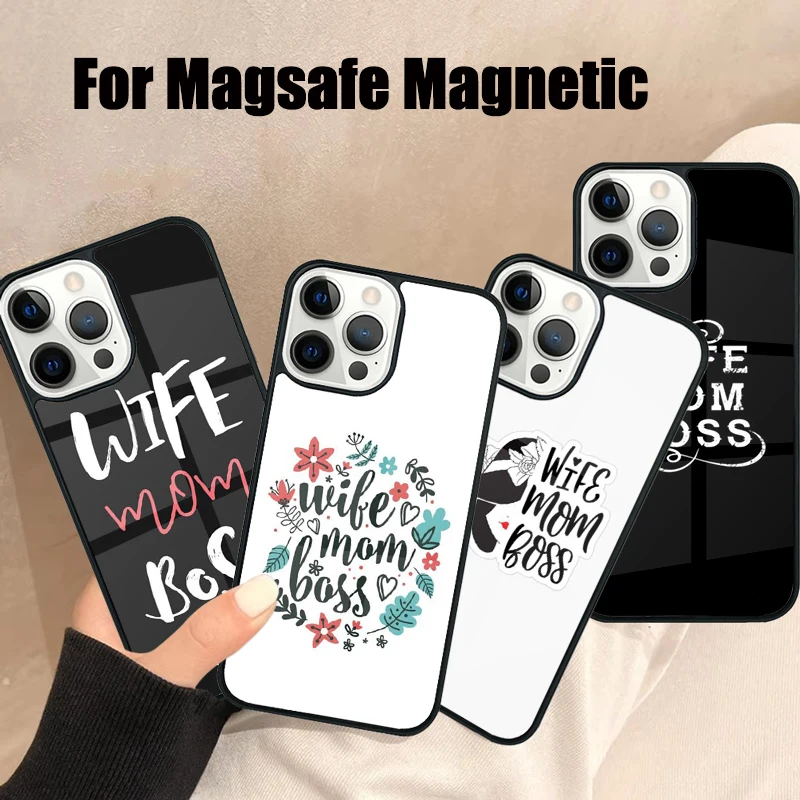 زوجة أمي بوس جراب هاتف آيفون 17 الهواء 16e 15 14 13 12 11 برو ماكس زائد Magsafe غطاء مغناطيسي لاسلكي