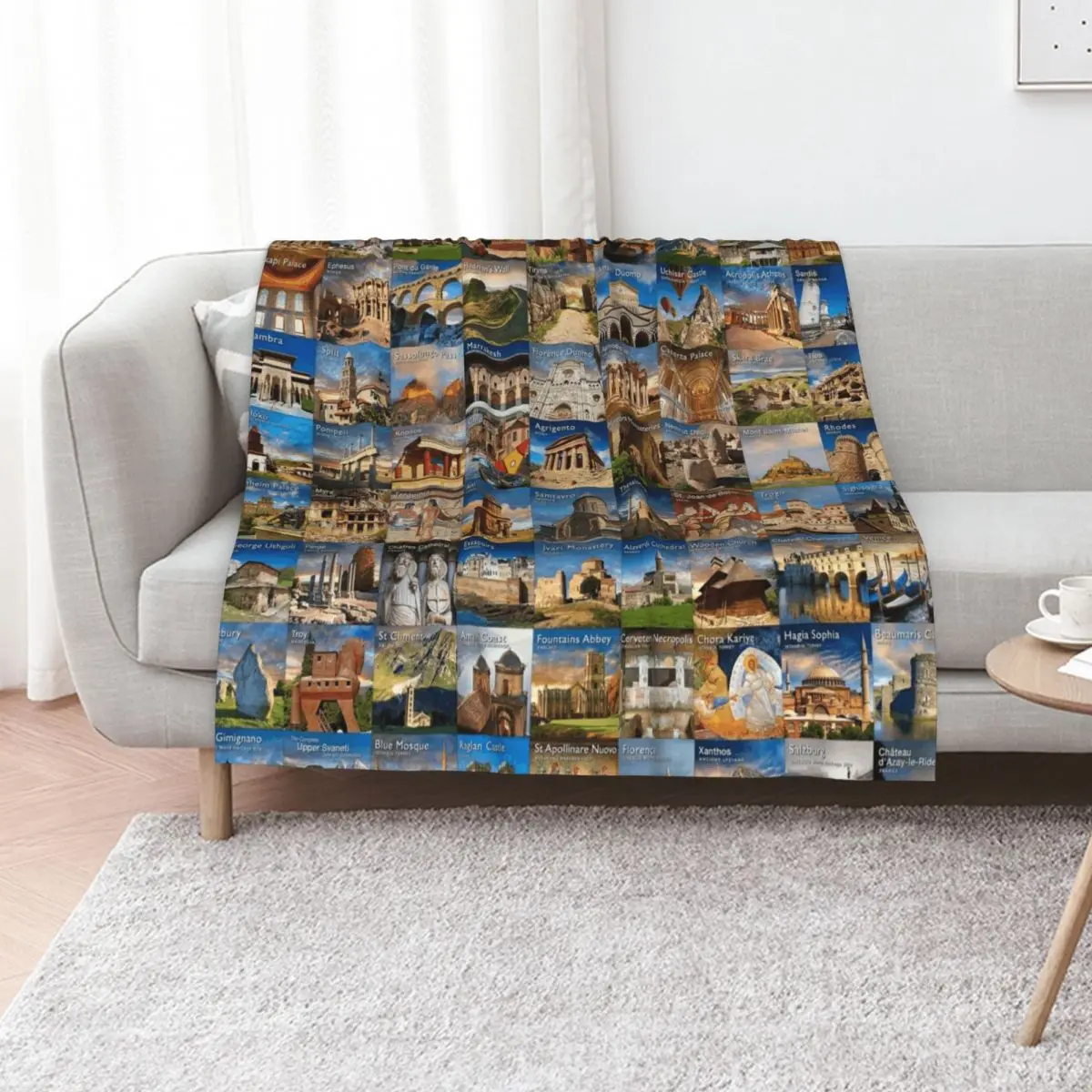 Одеяло для объектов всемирного наследия ЮНЕСКО, индивидуальный подарок, мягкие мягкие клетчатые одеяла на заказ