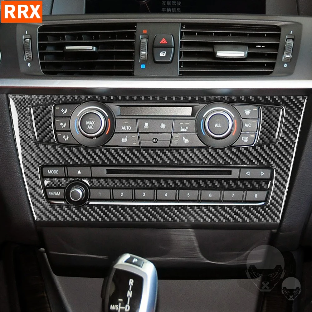 

For BMW X3 F25 2011-2017 X4 F26 2014-2017 Car Radio Air Conditioner Control Panel Cover Trim Carbon Fiber Interior Accessories