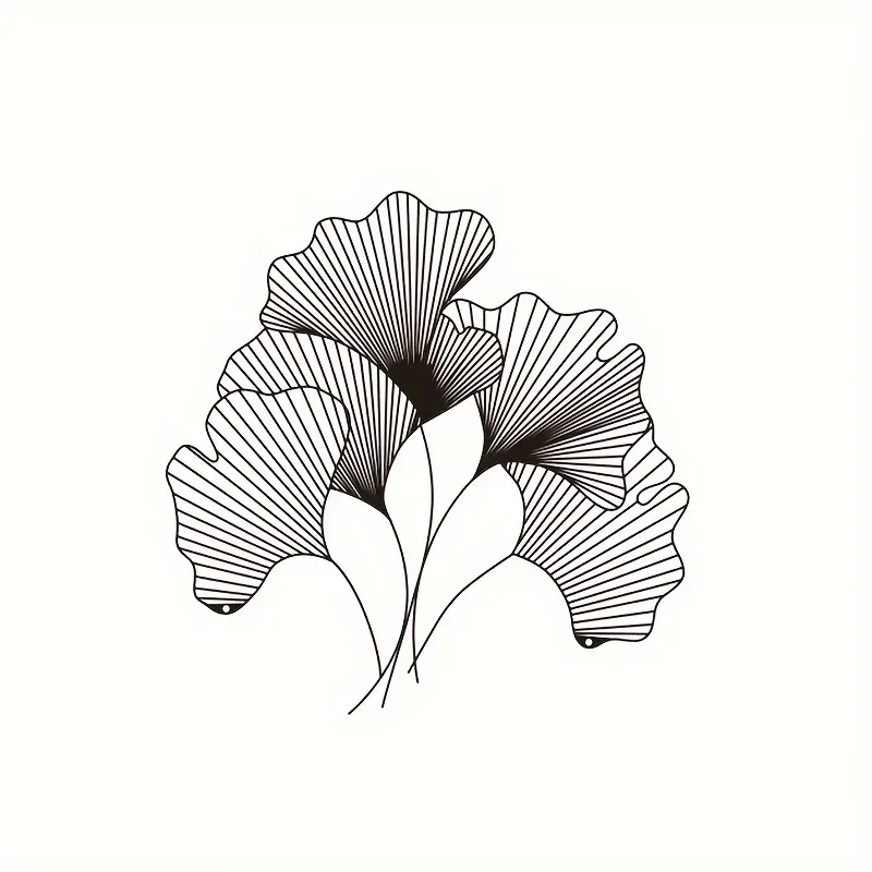 HELLOYOUNG CIFBUY-Hoja de Ginkgo para decoración del hogar, flor de Metal, arte de pared, flor y hoja, colgante de pared, cafetería, diseño Interior, obra de arte Wa