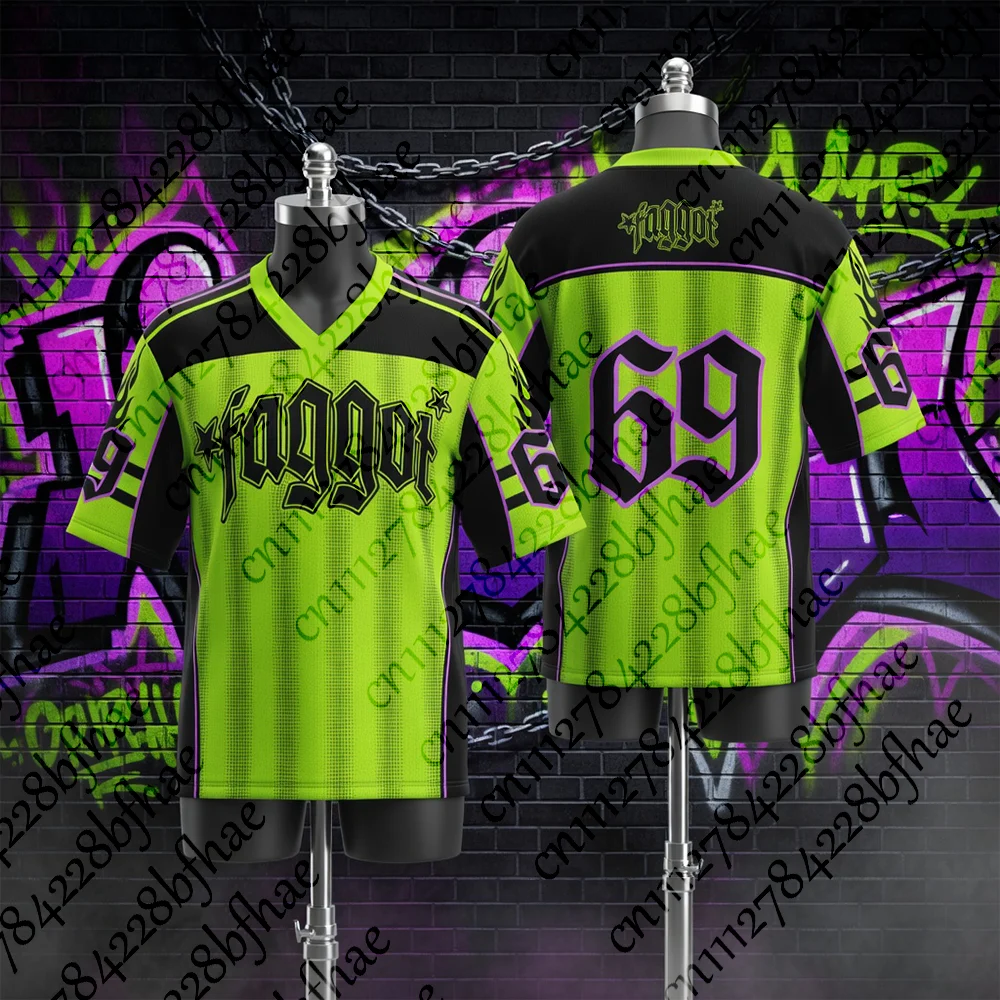 Aggot Y2K Stars Pride Sport Jersey Fashion Hip Hop T-Shirt Streetwear Harajuku Style for Kids Youth Men Women Casual Sports Top