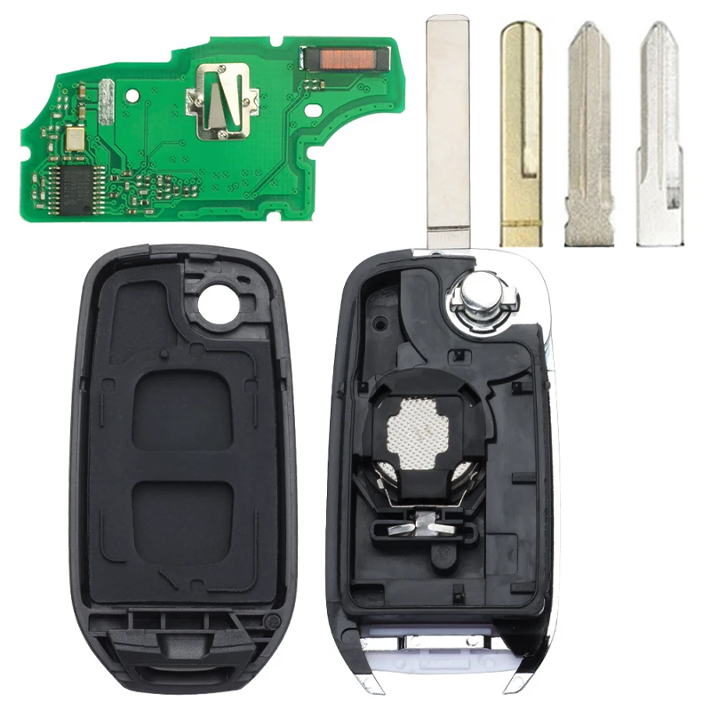 KEYECU FSK 433 MHz PCF7961M 4A Chip CWTWB1G767 2 Knoppen Flip Afstandsbediening Sleutelhanger voor Renault Dacia Logan 2 Logan II 2018 2019 2020
