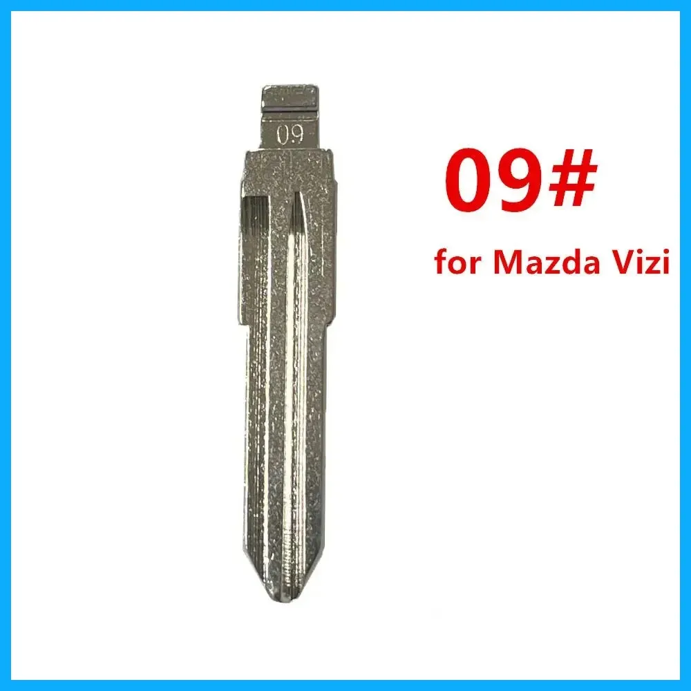 10 sztuk 09 #   Metalowy kluczyk samochodowy Uncut Flip Remote Key Blade dla Mazda Vizi dla Keydiy KD Xhorse VVDI JMD Remote Key Blanks