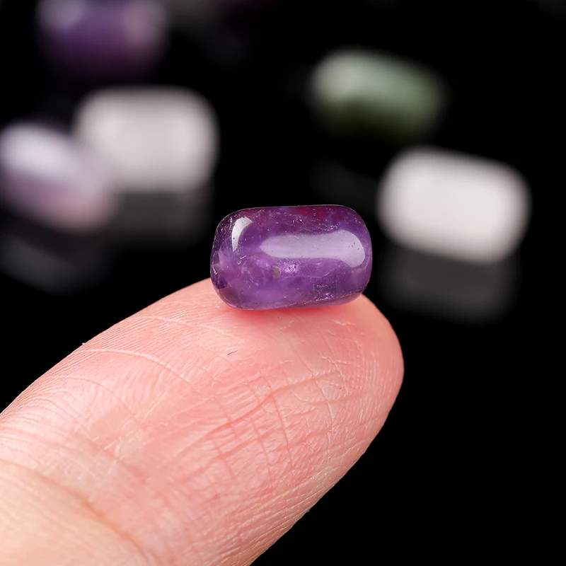 10pcs Natural Amethyst Pink Quartz Black Tourmaline Barrel Tube Beads Loose Stone Beads DIY Jewelry Making Supplies Handmade