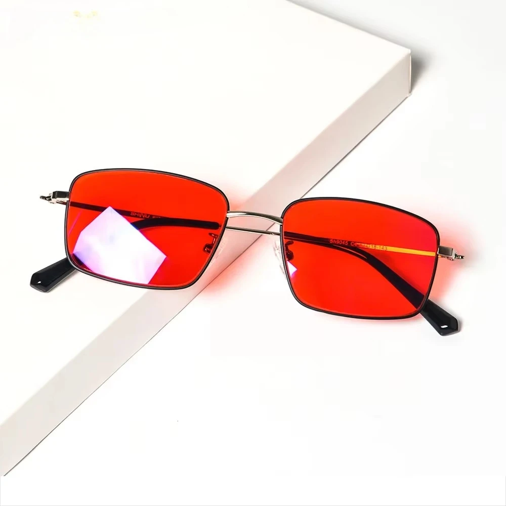 SHINU Brand Red Lens Glasses To Sleep Better Orange Lenses Glasses For Computer Gaming Or Long Time Work Anti Blue Light Eyewear
