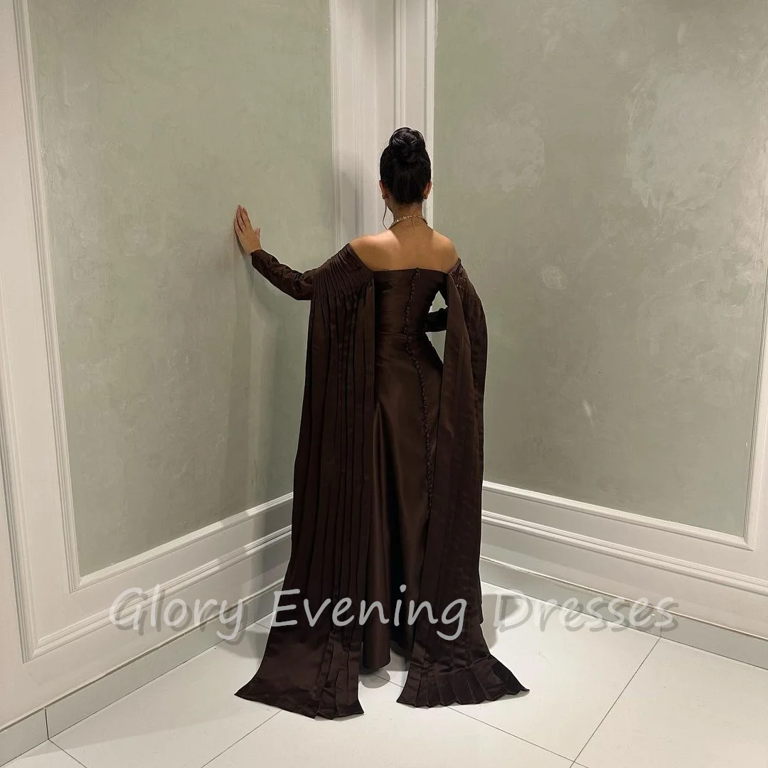 A-Line V Neck Evening Dress Off Shoulder Gorgeous Prom Dresses Ruffle Saudi Arabia Formal Wedding Party Dress customized 2025