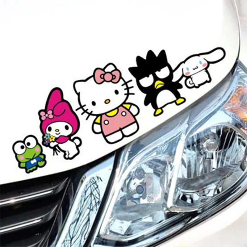 Sanrio Cute Hello Kitty Series Car Sticker Kawaii Motorcycle Decoration Reflective Sticker Children\'s Toy Birthday Gift