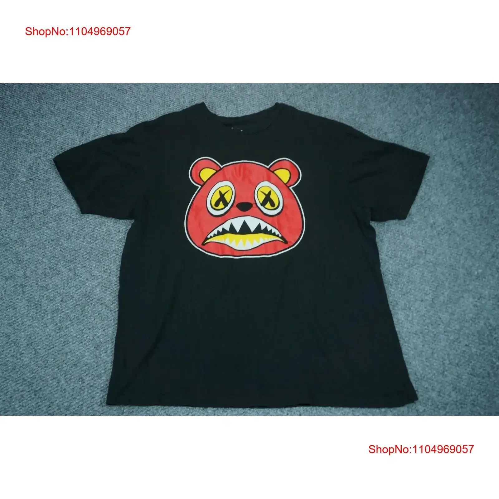 

Baws Angry Crazy Red Bear Black T Shirt Size XL vintage Washed Stylish Casual Unisex designer clothes Breathable Soft Slightly