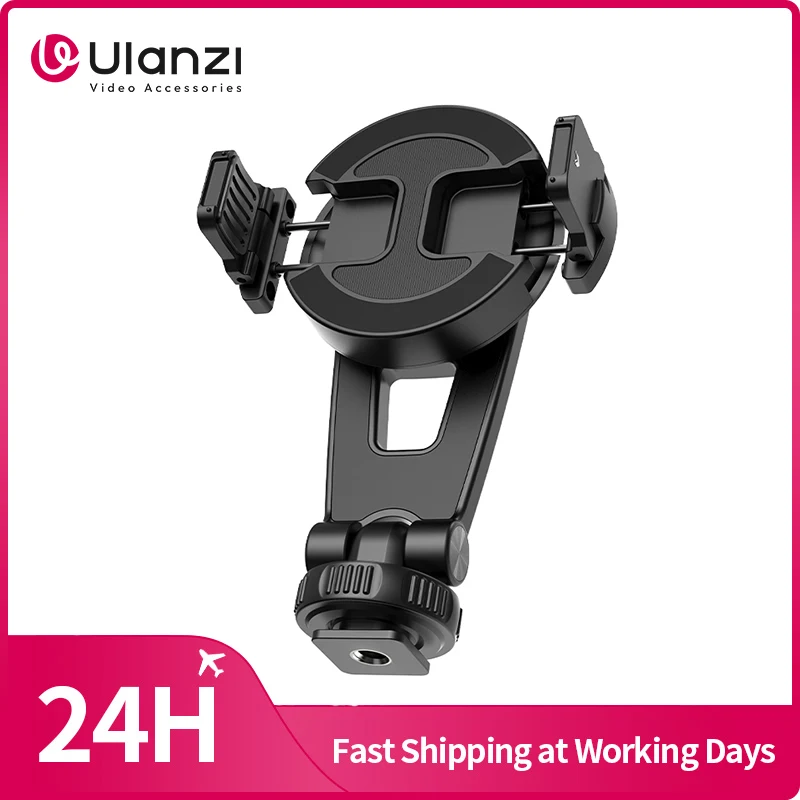 Ulanzi MA47 2-in-1 Magnetic Phone Clamp Rotatable Phone Clip for iPhone 15 14 13 12 Mini Pro Pro Max for Vlog Selfie Phone Clip