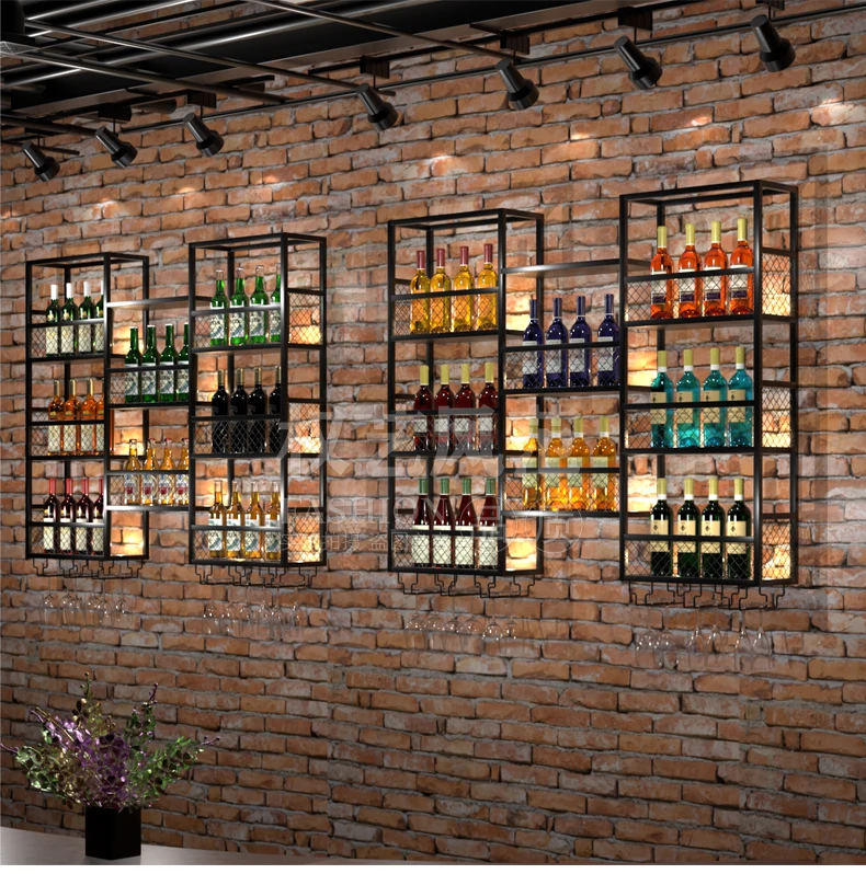 Floor-to-ceiling wine cabinet Restaurant Simple wall-mounted site combination wine rack