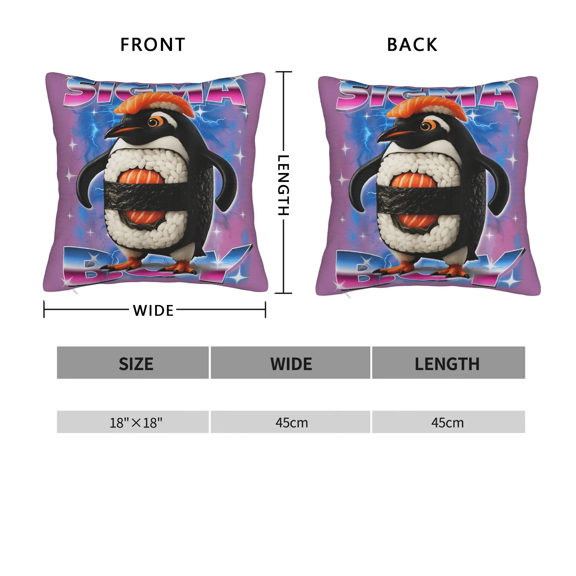 Sigma Boy Italian Brain Meme Pillow Case  Comfy Pillow Cover For Living Room Chair Fashion Pillowcases