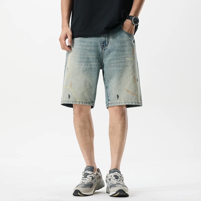 

Denim Shorts Men Summer Streetwear Fashion Loose Casual Plus Size Ripped Jeans Shorts Man Denim Short Pant