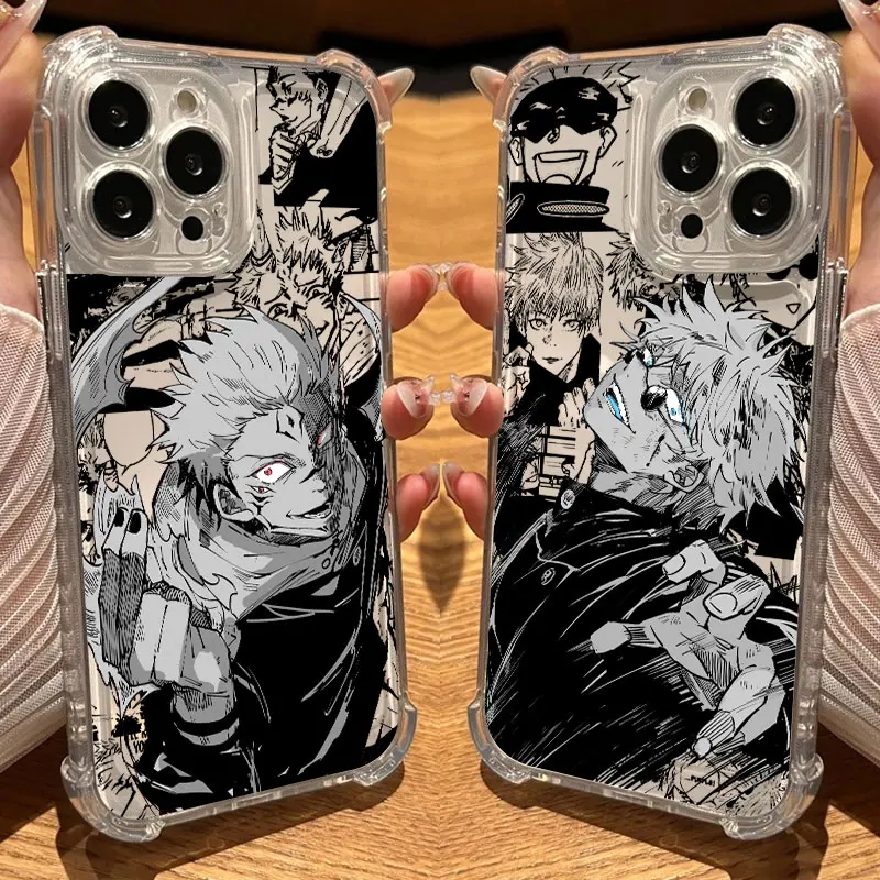 

Anime Jujutsu Kaisen Phone Case Clear For iPhone 17 16 14 15 11 12 13 Pro Max 16E 16 Plus 17 Air Soft Shockproof Anti-fall Cover
