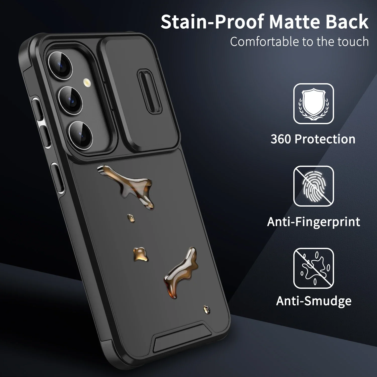 حافظة لهاتف سامسونج جالاكسي S25 S24 Ultra S23 FE S21 FE S20 غطاء خلفي لحماية الكاميرا منزلق