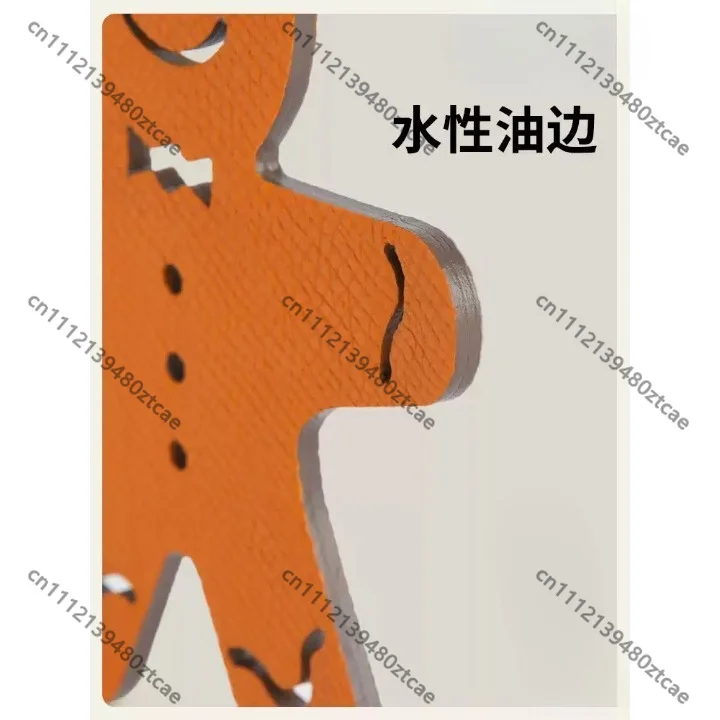 Couple Gingerbread Man Handbag Charm Hand Sewn Genuine Leather Pendant Universal Car Decor Hanging Ornament For Men Women