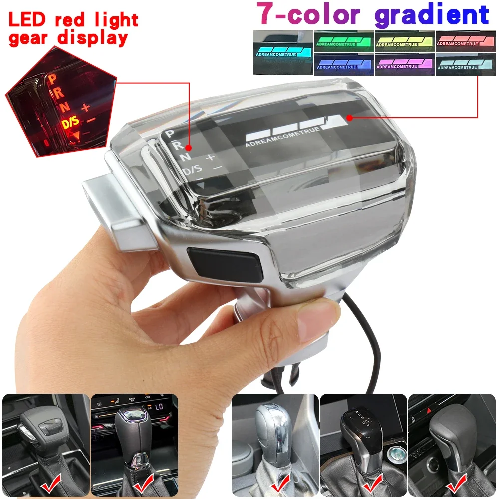

For volkswagen vw passat b6 b8 b7 golf 7 gti 6 mk5 tiguan mk8 polo LED Crystal Gearbox handle For Skoda Octavia gear shift knob