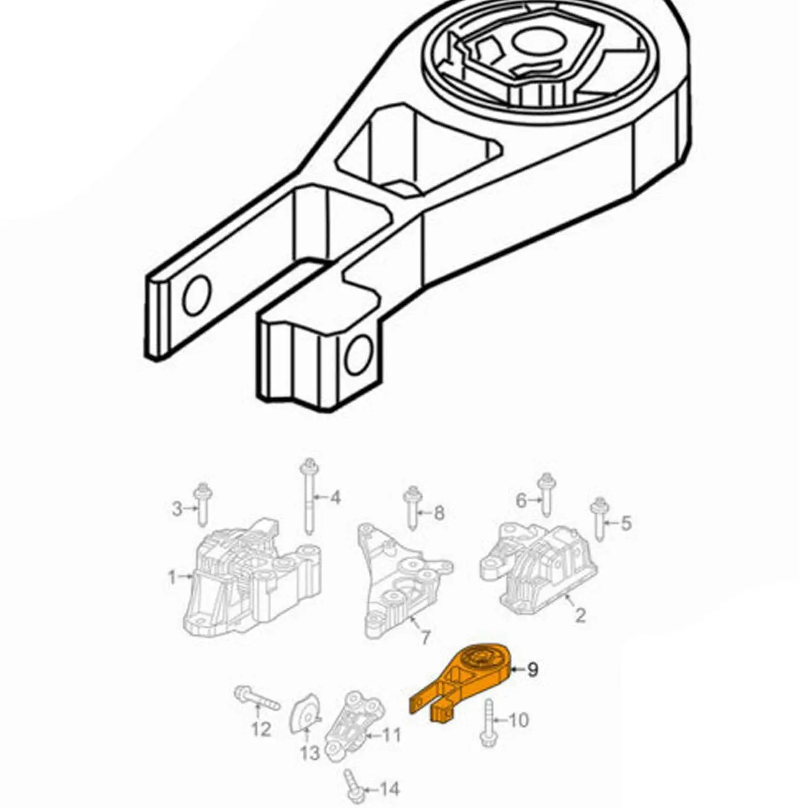 Car Rear Engine Mount Rear Engine Mount Vibration Absorbing Aging Resistant Replacement For Jeep renegade 2015-2018