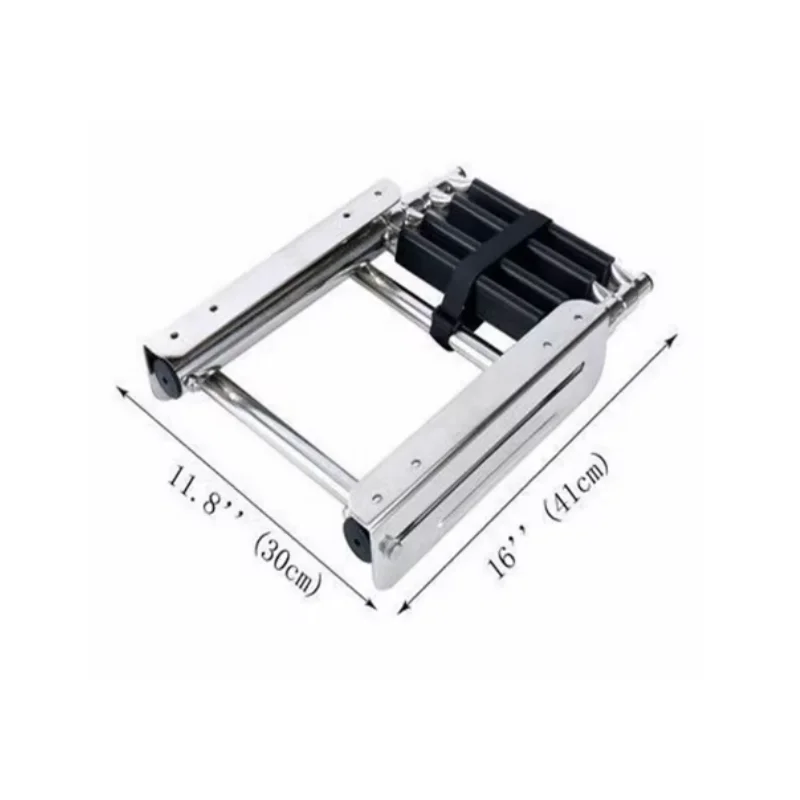 ISURE MARINE 4 Step Stainless Steel Telescoping Boat Ladder Dock Ladder Folding Pontoon Boat Ladder Swim Step
