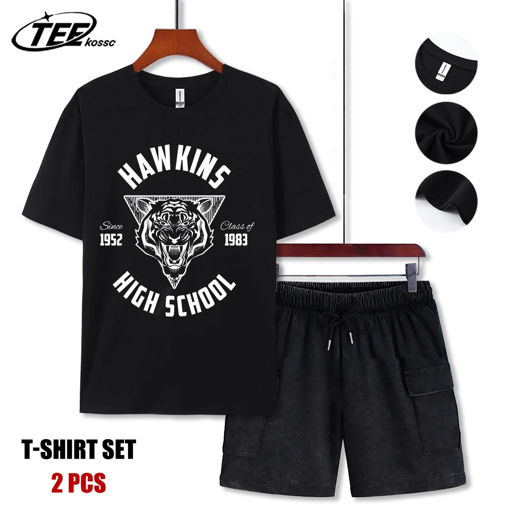 

Футболка Hawkins Since 1952 High School, мужская летняя мягкая футболка, комплект, удобная спортивная одежда из хлопка, унисекс, одежда в стиле хип-хоп