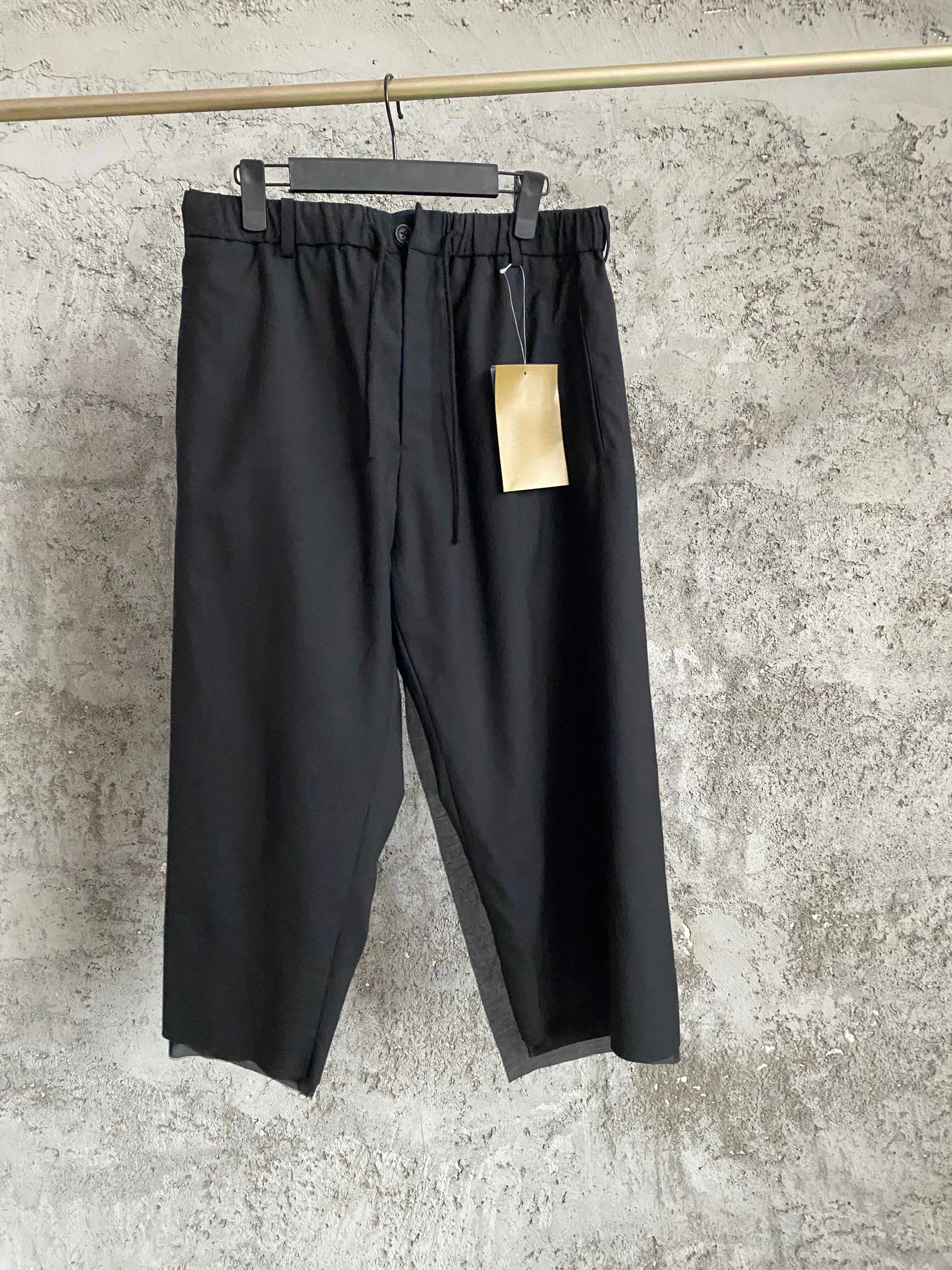 

TOP-YAMAMOTO loose wraparound long pants, custom-made Japanese wool gabardine wide-leg design, dark style