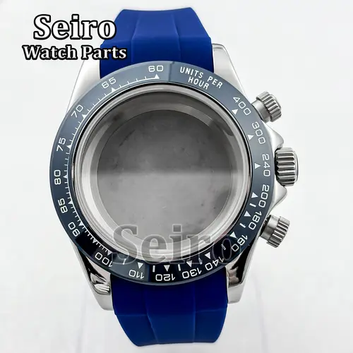 39MM Sapphire Glass Watch Case Rubber Strap Rose gold Silver Watch Accessories Parts for Daytona VK63 Movement Men 29.5MM Dial - Image 5