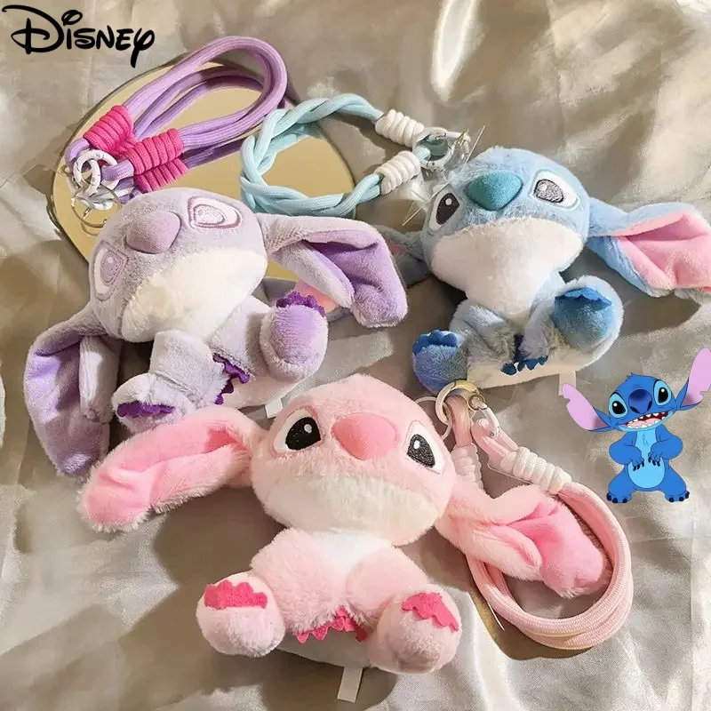 

Creative Disney Stitch New Men and Women Sweet Cute Cartoon Plush Personalized Portable Fashion Decorative Keychain Lanyard