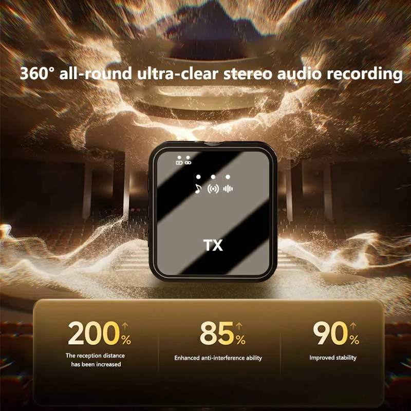 ميكروفون Xiaomi اللاسلكي Lavalier لهاتف iPhone وAndroid وميكروفون ريفيرب وصوت وتسجيل الفيديو وبودكاست ومشبك للحد من الضوضاء