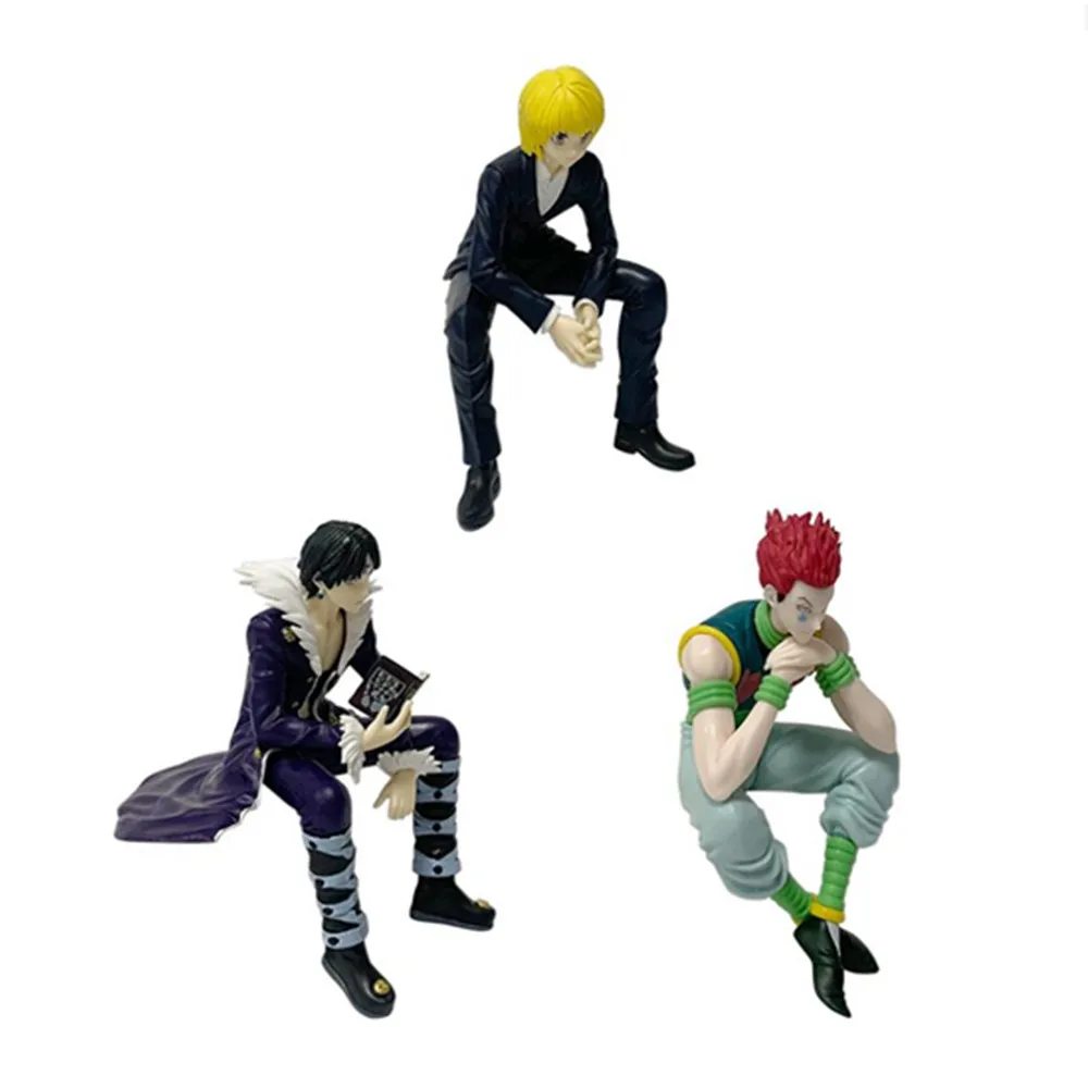 1 Pcs Anime Hunter×Hunter Action Figures Kurapika Hisoka Chrollo Lucilfer PVC Model Sitting Statue Collection Kid Gift Toy