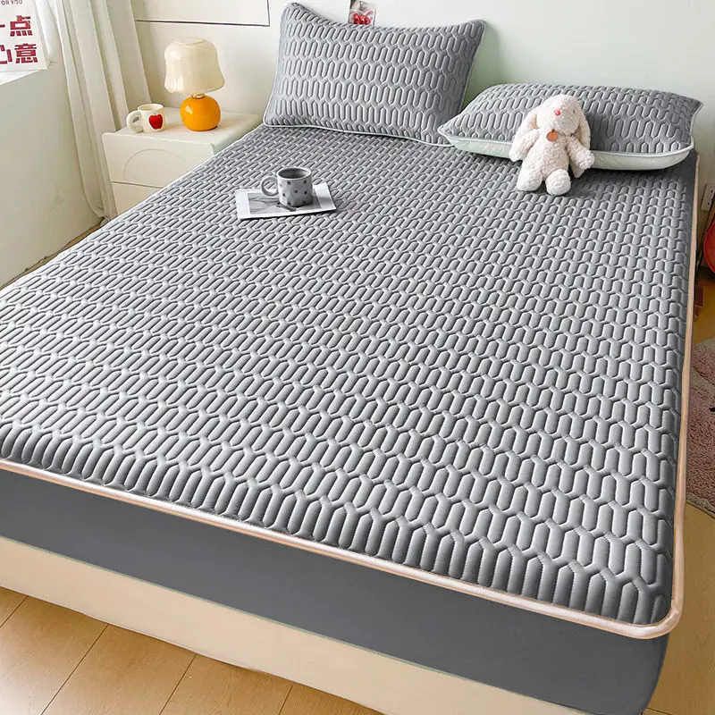 Summer Latex Folding Bed Mat Cooling Feel Bed Sheet and Pillowcase Single Double Mattress Cover Home Textiles Cooler Bedspread