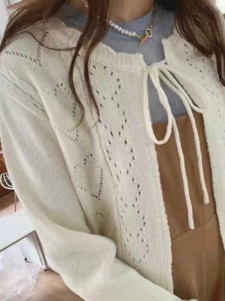 Dames Vest Trui 2023 Nieuwe Vintage Veelzijdig Ontwerp Knoop Dunne Bloem Gebreide Top Koreaanse Sle Pendelen Faion