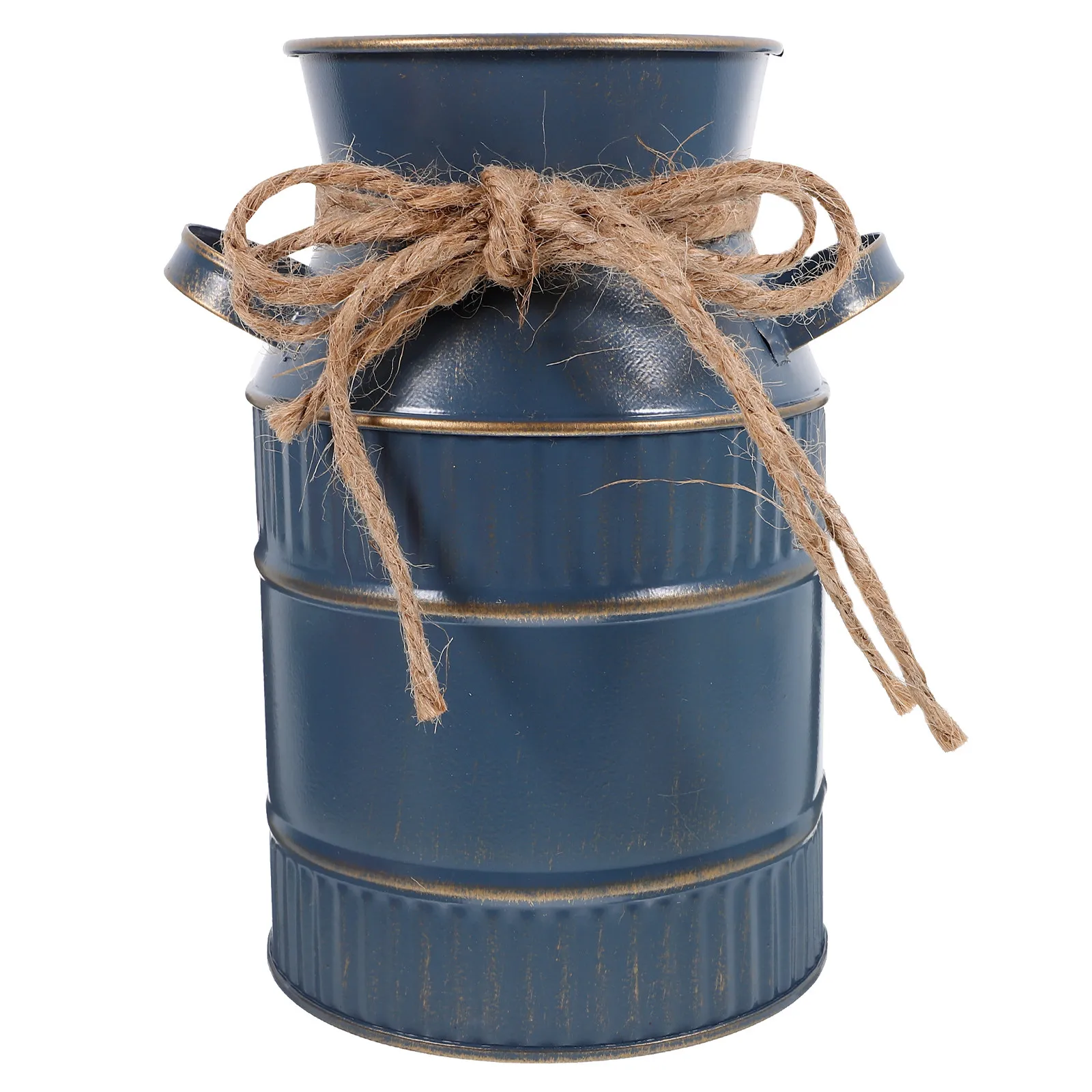 Vintage Style Iron Flower Bucket Strong Metal Flower Vase Decorative Planter Bucket for Living Room Office Wedding Decoration