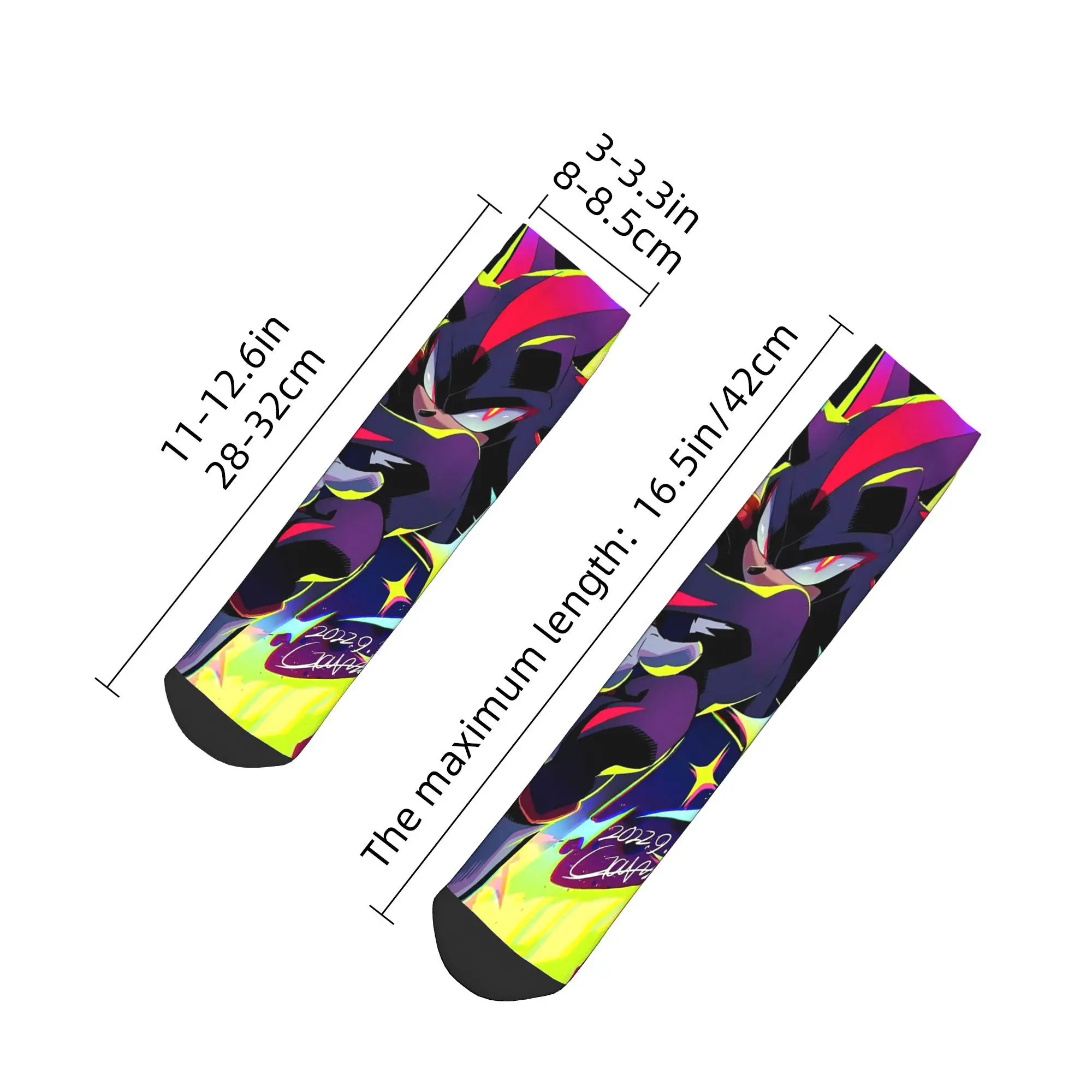 ถุงเท้า Shadow the Hedgehog Sonic the Hedgehog ถุงเท้าฮาราจูกุเนื้อนุ่มพิเศษ ถุงเท้าทุกฤดู อุปกรณ์เสริมสำหรับของขวัญสำหรับทุกเพศ