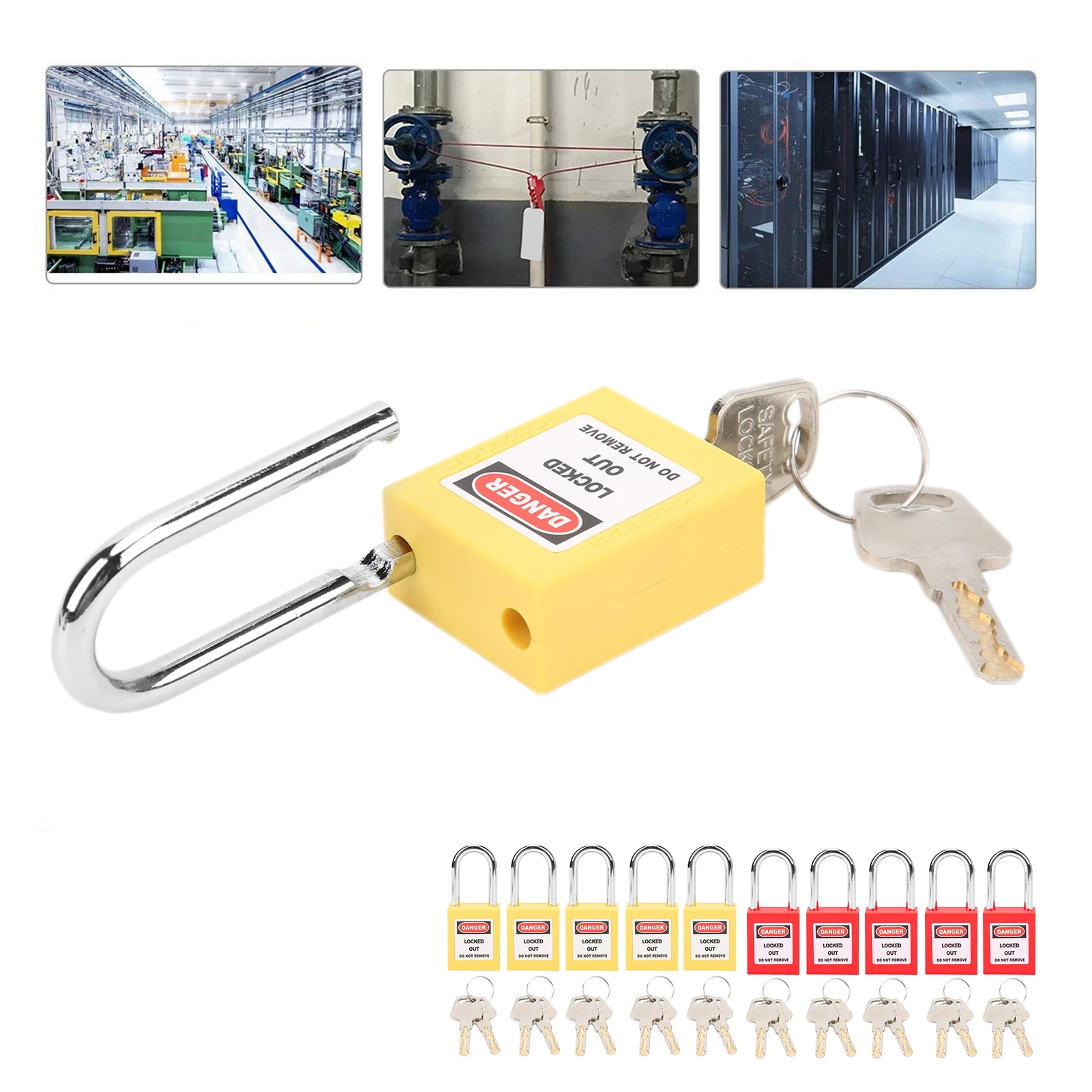 5 مجموعات 38 مللي متر قفل قفل العزل LOTO النايلون PA الصلب للطاقة النووية اللوجستية النقل قفل قفل