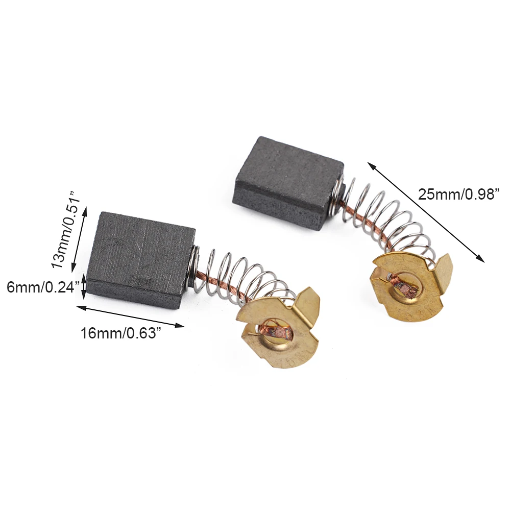 Sikat sikat karbon Motor listrik, alat sikat suku cadang listrik karbon tahan lama 16mm X 13mm X 6mm