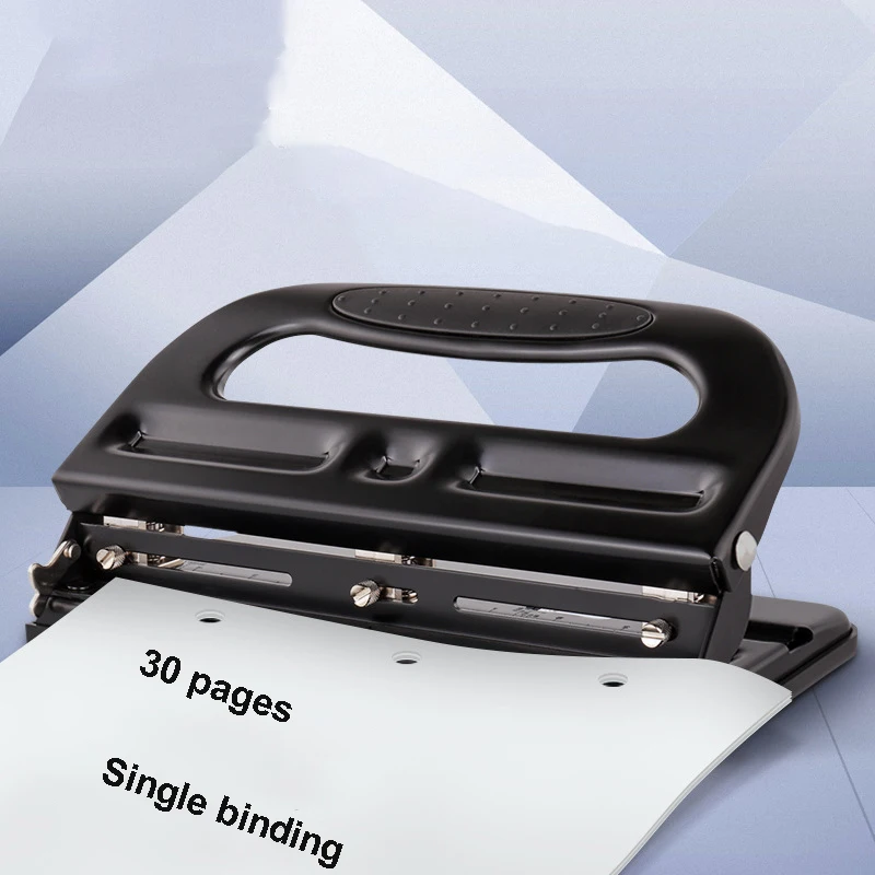 

3-hole Manual Adjustable Heavy Punch 30 Page Punch A4 Loose Leaf Paper Drilling Office Document Binding Stapler Round Hole