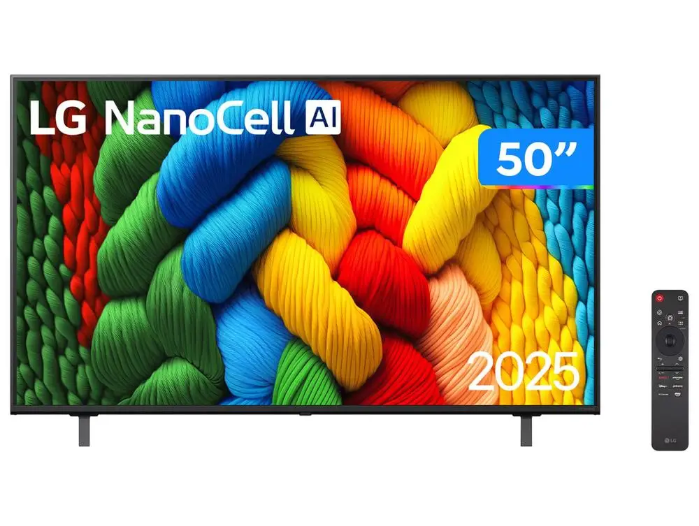 تلفزيون ذكي 50 بوصة LG 4K Ultra HD NANO 50NANO80ASA webOS 25 α7 معالج AI Alexa 3 HDMI 2 USB