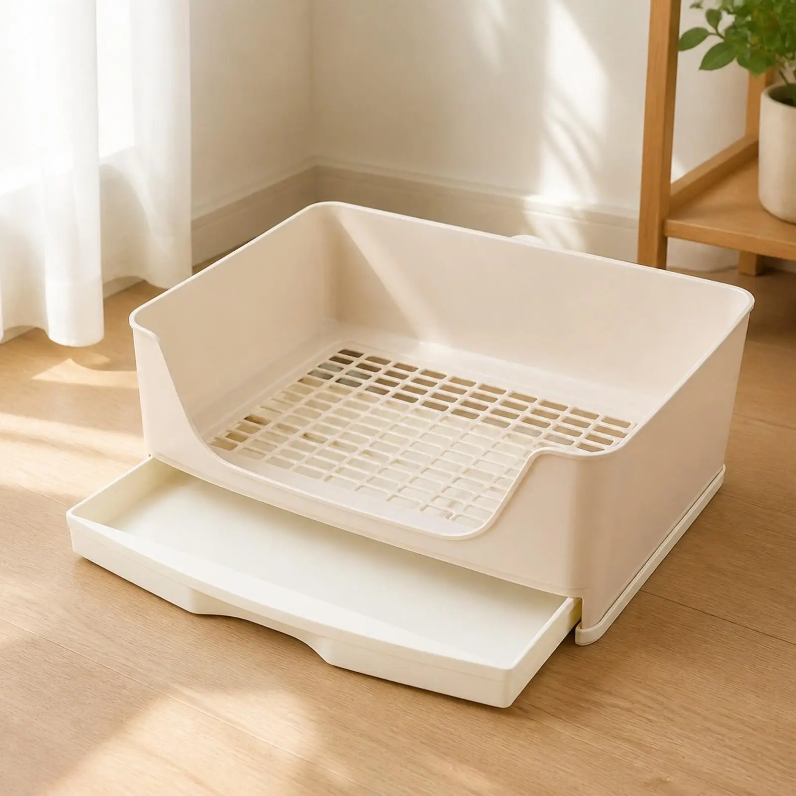 Pet Cage Toilet Separate Slide Out Waste Drawer Rabbit Urinal Tray for Small Animal Habitat