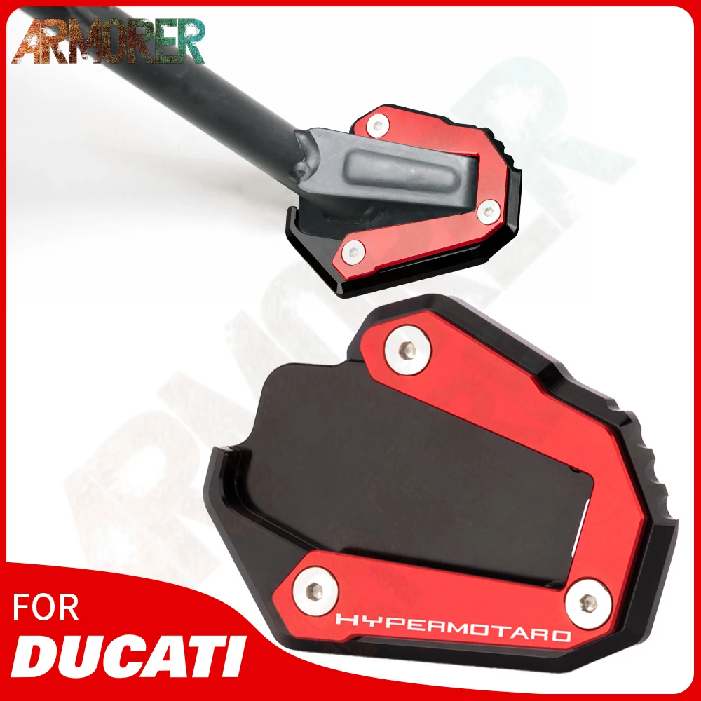 Moto Side Stand Extension Kickstand Pad Support Plate Enlarge Stand For Ducati Hypermotard 950 950 SP 950SP Hypermotard 939 SP