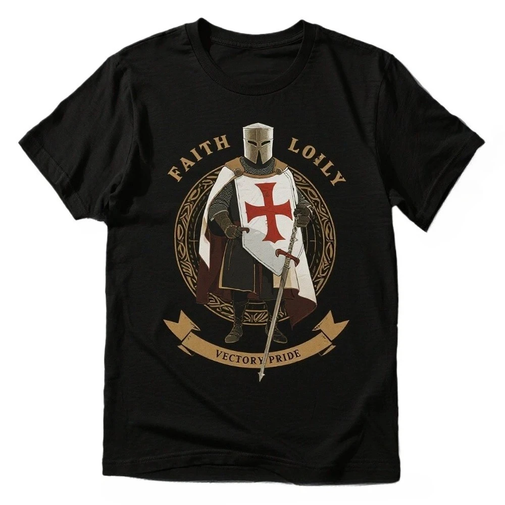Faith Loyal Victory Pride Crusader Knights Templar T-Shirt 100% Cotton O-Neck Summer Short Sleeve Casual Mens T-shirt Size S-3XL