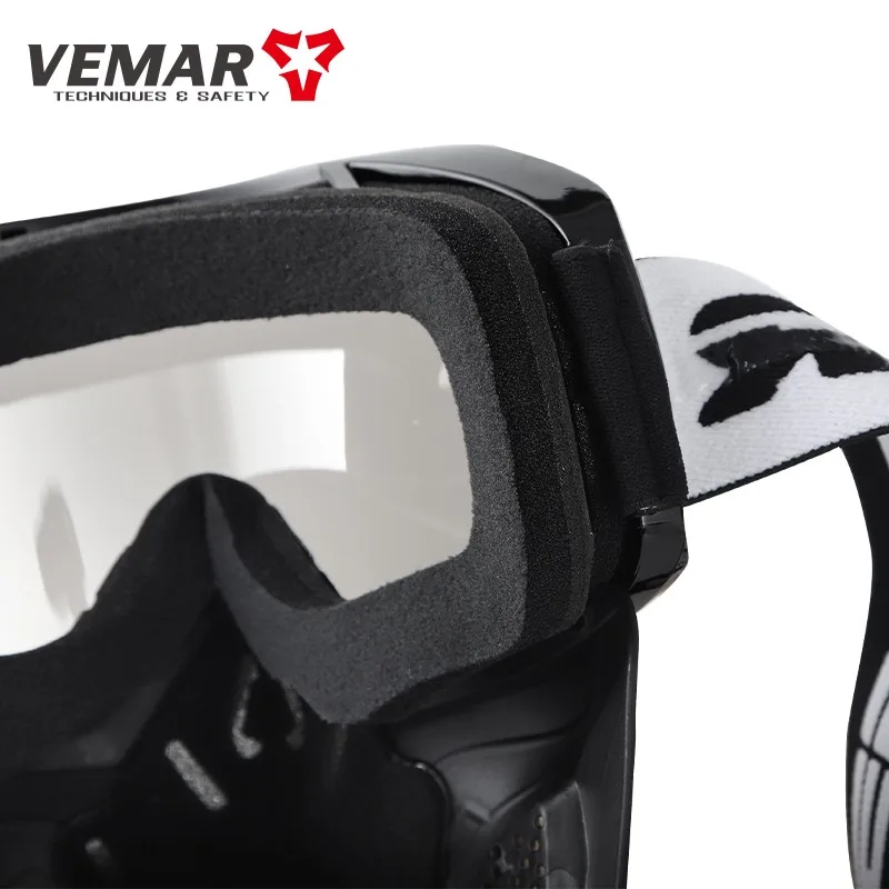 VEMAR Occhiali da casco da motociclista staccabili Occhiali da ciclismo Uomo Antivento Antipolvere Motocross Maschera per il viso Occhiali Occhiali Blocco UV