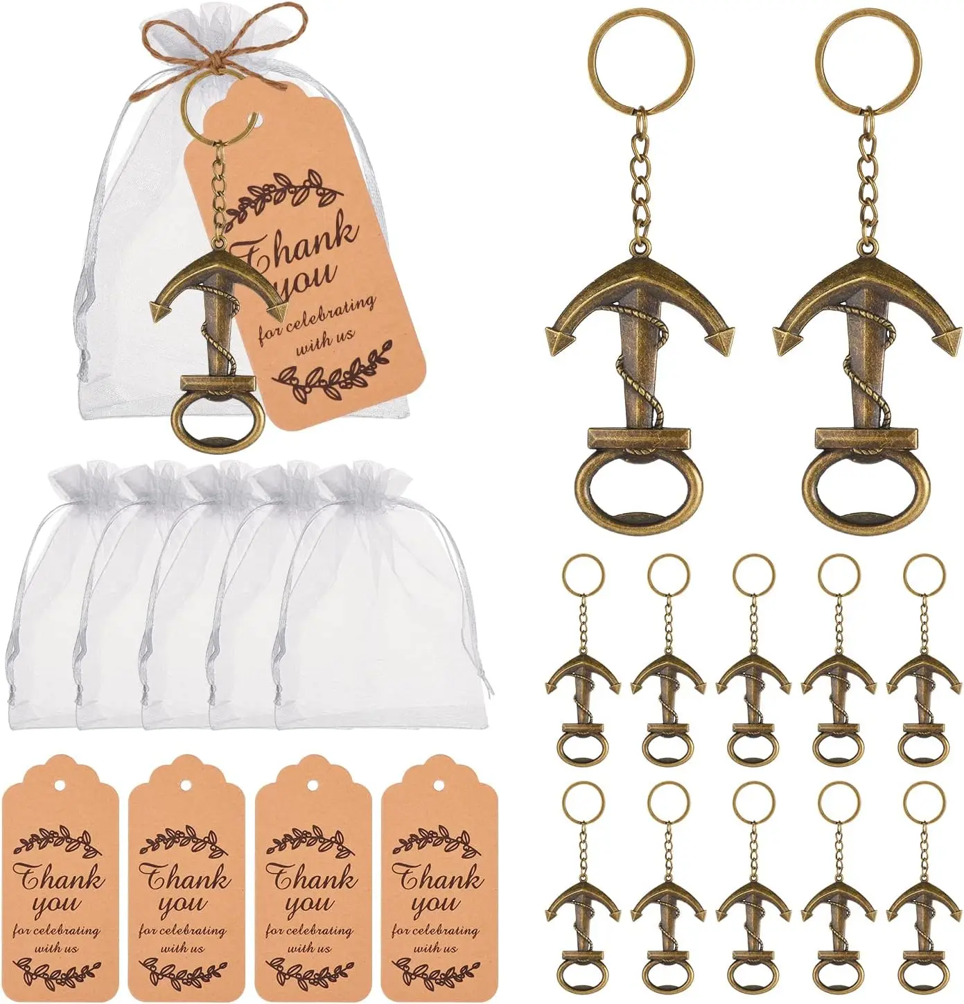 

50 Anchor Bottle Opener Keychain for Nautical Wedding Favors for Guests Bulk 50 or Baby Shower Gifts ,Souvenirs for Guests