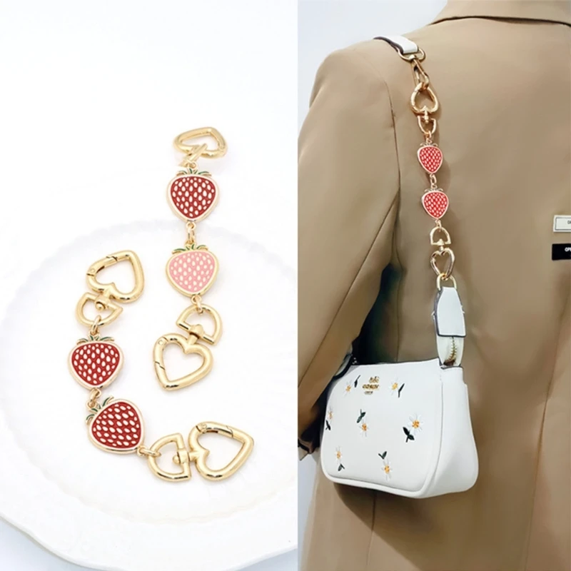 Creative Bag Extension Chain Strawberry Shape Purse Strap Extender Metal Replacement Bag DIY Accessories