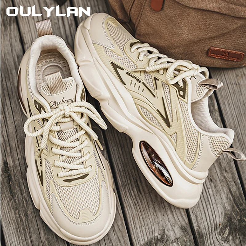 

Oulylan Summer New Breathable Mesh Shoes Men's Shoes Versatile Thick Soled Sports Shoes Casual Running Shoes