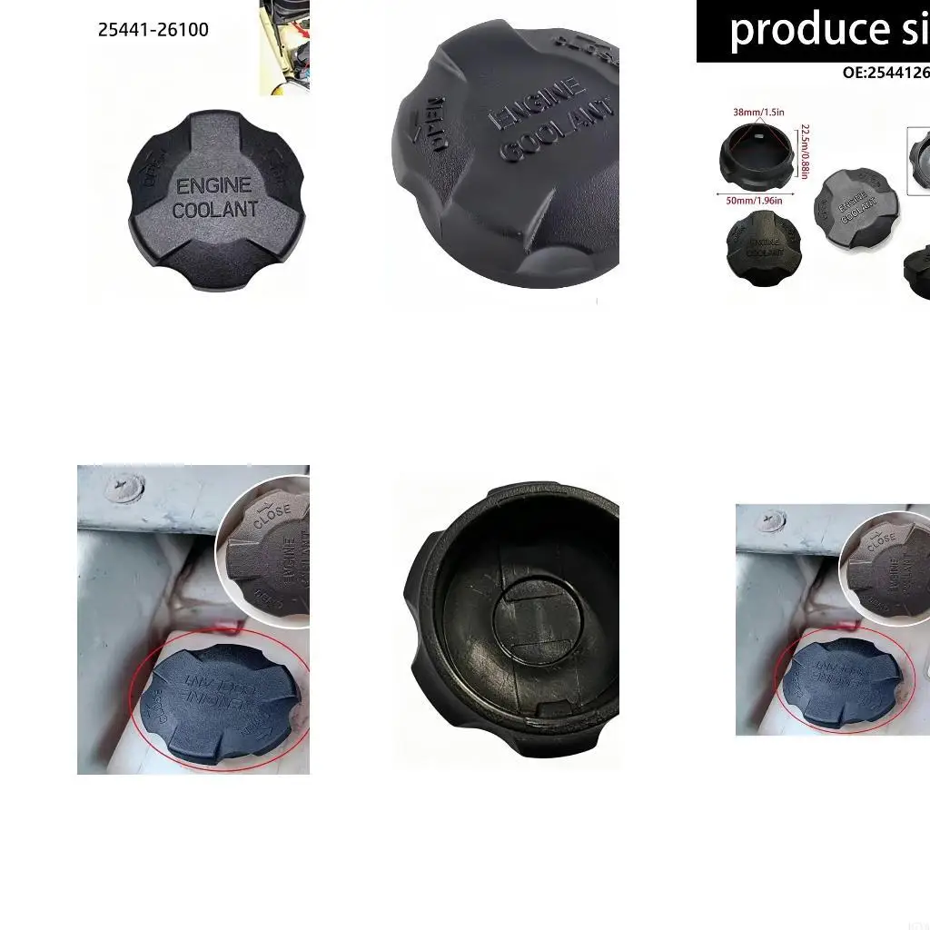 Engine Coolant Filler Cap 2544126100, Black Nylon Twist Grip Cover for Daily Vehicle Maintenance, Garage Service D7YA