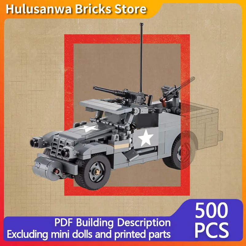 

Модель военного разведывательного автомобиля M3A1, конструктор MOC, военная техника, модульные технологичные подарки, праздничный набор для сборки, детские игрушки