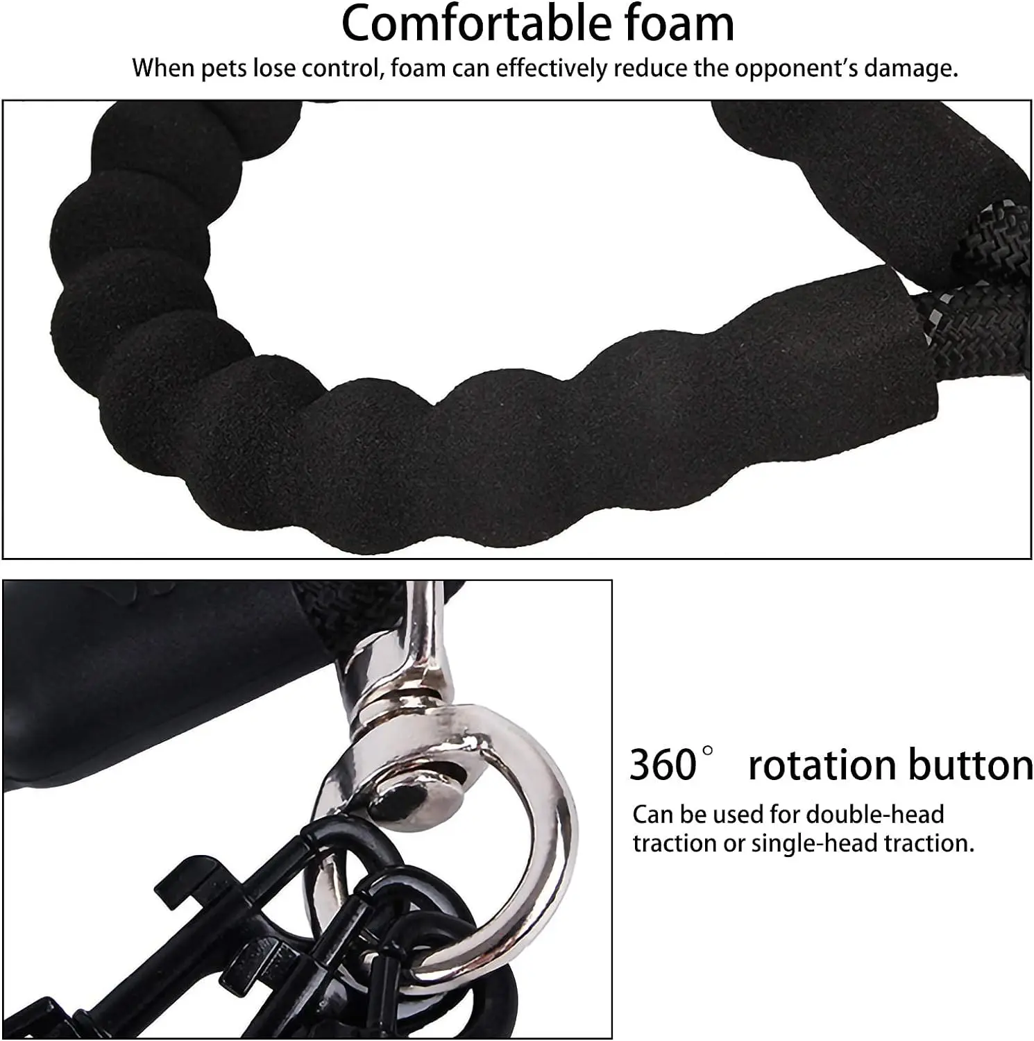 4-Dog Tangle-Free Leash – Detachable Independent Lines with Comfort Grip, Heavy-Duty Nylon for Multi-Dog Walks